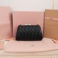 Matelassé nappa leather shoulder bag-Black
