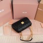 Matelassé nappa leather shoulder bag-Black