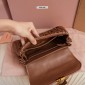 Matelassé nappa leather shoulder bag-Cognac