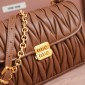 Matelassé nappa leather shoulder bag-Cognac