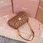 Matelassé nappa leather shoulder bag-Cognac