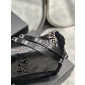 YSL Yves Saint Laurent Niki Medium Bag in Crinkled Leather and Shearling 