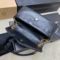 Saint Laurent Calypso Small in Plunged Lambskin-Black