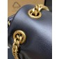 Saint Laurent Calypso Small in Plunged Lambskin-Black