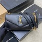 Saint Laurent Calypso Small in Plunged Lambskin-Black