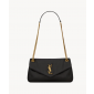 Saint Laurent Calypso Small in Plunged Lambskin-Black
