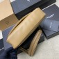 Saint Laurent Calypso Small in Plunged Lambskin-Natural Tan