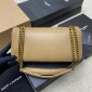 Saint Laurent Calypso Small in Plunged Lambskin-Natural Tan