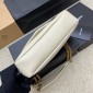 Saint Laurent Calypso Small in Plunged Lambskin-Blanc Vintage