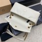 Saint Laurent Calypso Small in Plunged Lambskin-Blanc Vintage