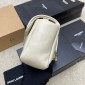 Saint Laurent Calypso Small in Plunged Lambskin-Blanc Vintage