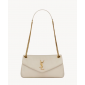 Saint Laurent Calypso Small in Plunged Lambskin-Blanc Vintage