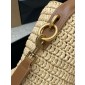 Saint Laurent LE 37 in Woven Raffia and Vegetable-Tanned leather