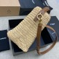 Saint Laurent LE 37 in Woven Raffia and Vegetable-Tanned leather