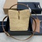 Saint Laurent LE 37 in Woven Raffia and Vegetable-Tanned leather