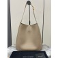 Saint Laurent LE 5 À 7 Supple Large in grained leather -Dusty  grey