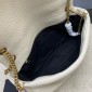Saint Laurent Calypso Large in grained lambskin - Blanc Vintagae