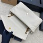 Saint Laurent Calypso Large in grained lambskin - Blanc Vintagae