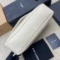 Saint Laurent Calypso Large in grained lambskin - Blanc Vintagae