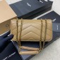 Saint Laurent Loulou Small in matelasse lambskin-Natural Tan