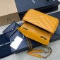 Saint Laurent Loulou Small in matelasse lambskin-Sunflower