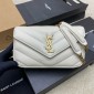 Saint Laurent Loulou Small in matelasse lambskin-Blanc Vintage