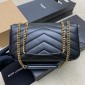 Saint Laurent Loulou Medium in matelasse lambskin-Black