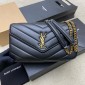 Saint Laurent Loulou Medium in matelasse lambskin-Black