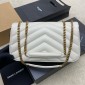 Saint Laurent Loulou Medium in matelasse lambskin-Blanc Vintage