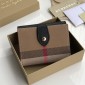 Burberry Check and Leather Compact Wallet