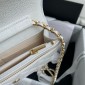 Chanel Classic Wallet on Chain in Grained leather-White