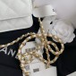 Chanel Classic Wallet on Chain in Grained leather-White