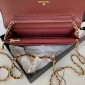 Chanel Classic Wallet on Chain in Grained leather-Burgundy 