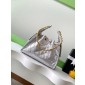 Chanel 25 Small handbag -Silver Grained leather 
