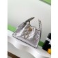 Chanel 25 Small handbag -Silver Grained leather 