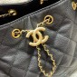 Chanel 25 Medium handbag -Black Grained Leather 