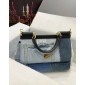 Dolce Gabbana Large Sicily Handbag in Denim- Authentic quality