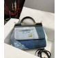 Dolce Gabbana Large Sicily Handbag in Denim- Authentic quality