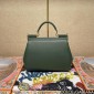 Authentic Quality- Dolce Gabbana Large Sicily Handbag in in Dauphine leather -Green
