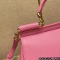 Authentic Quality-Dolce Gabbana Large Sicily Handbag in in Dauphine leather -Pink