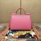 Authentic Quality-Dolce Gabbana Large Sicily Handbag in in Dauphine leather -Pink