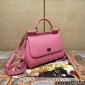 Authentic Quality-Dolce Gabbana Large Sicily Handbag in in Dauphine leather -Pink