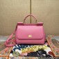 Authentic Quality-Dolce Gabbana Large Sicily Handbag in in Dauphine leather -Pink