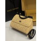 Authentic quality- Dolce Gabbana Large Sicily Handbag in crochet raffia and python skin