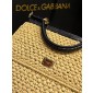 Authentic quality- Dolce Gabbana Large Sicily Handbag in crochet raffia and python skin