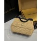 Authentic quality- Dolce Gabbana Large Sicily Handbag in crochet raffia and python skin
