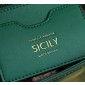Authentic quality- Dolce Gabbana LargeSicily Handbag in polished calfskin-Green  