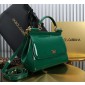 Authentic quality- Dolce Gabbana LargeSicily Handbag in polished calfskin-Green  