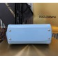 Authentic quality- Dolce Gabbana LargeSicily Handbag in polished calfskin -Light Blue