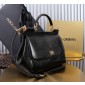 Authentic quality- Dolce Gabbana Large Sicily Handbag in black iguana-print calfskin 